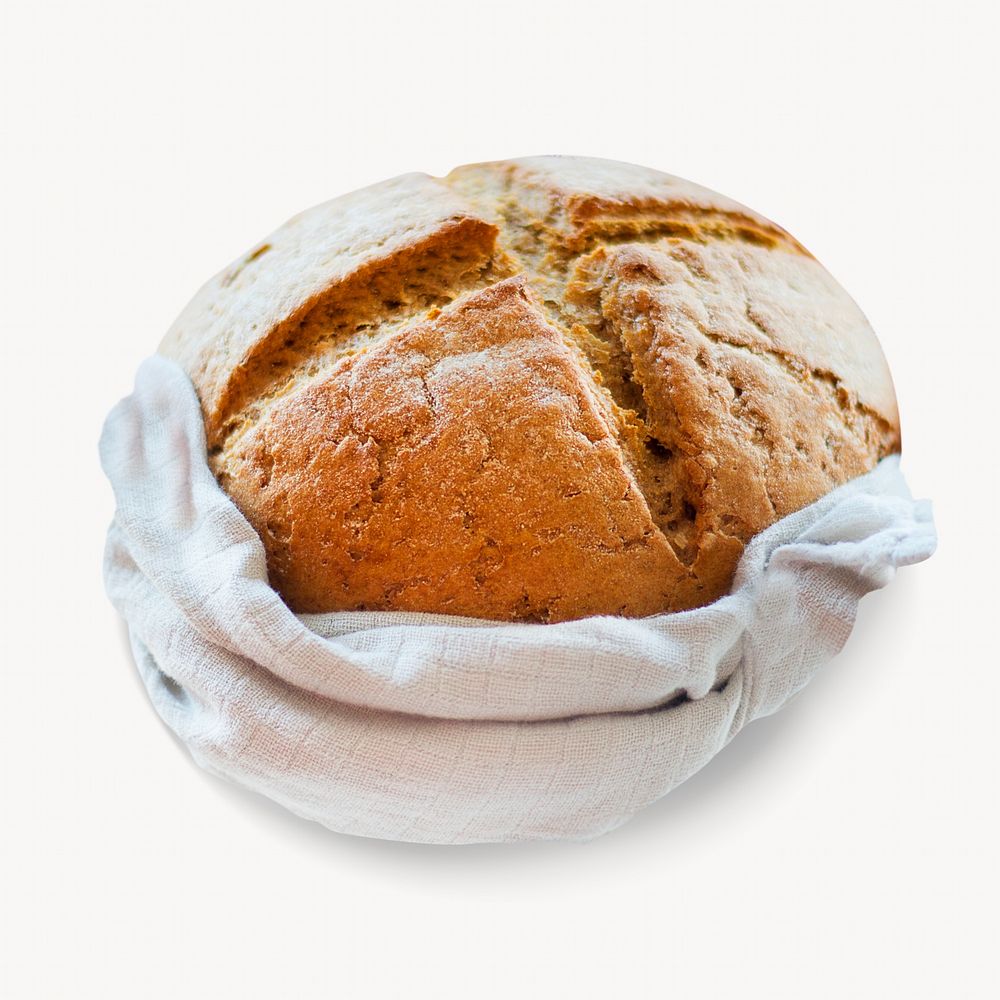 Freshly baked bread loaf isolated image