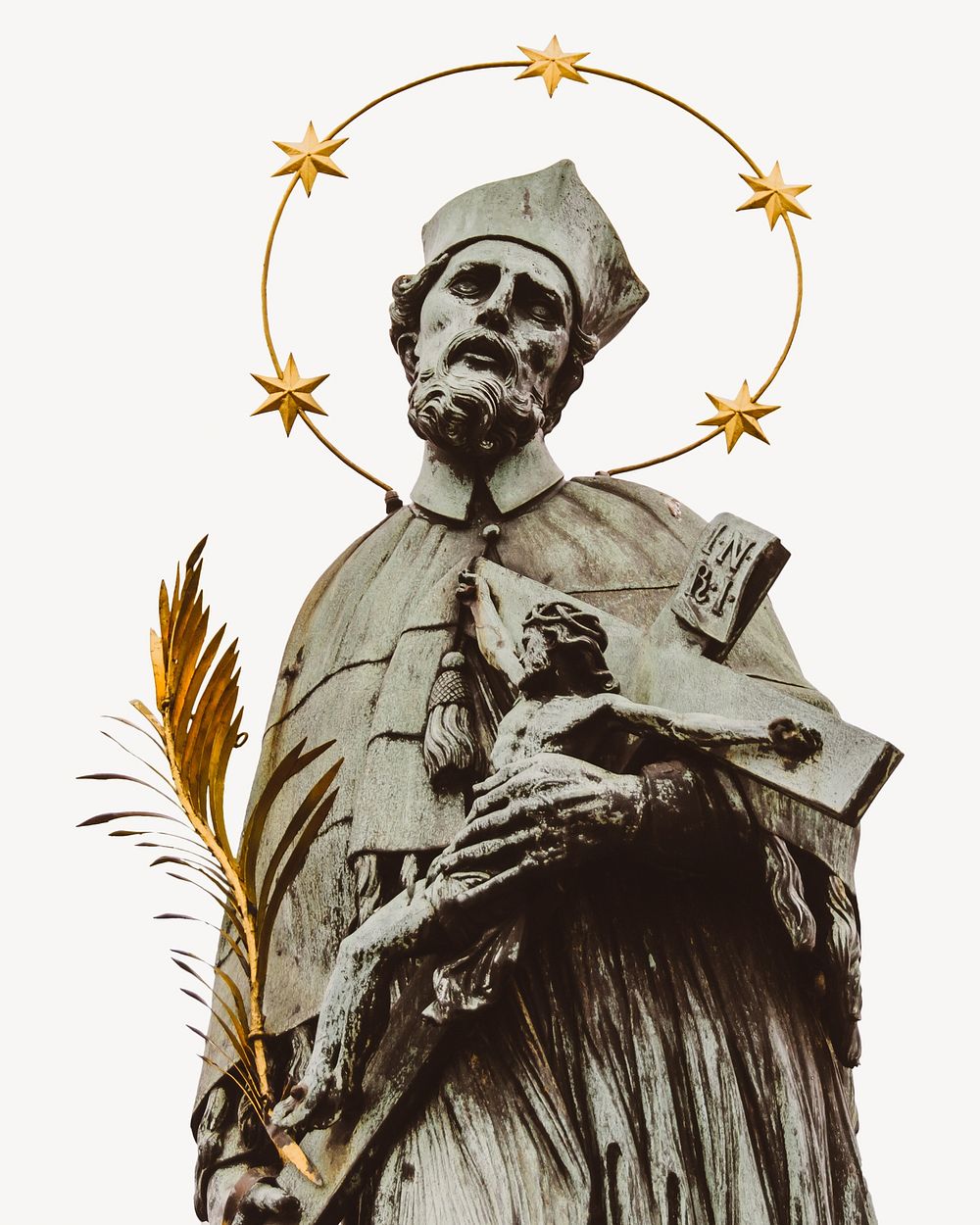John of Nepomuk statue collage element, isolated image