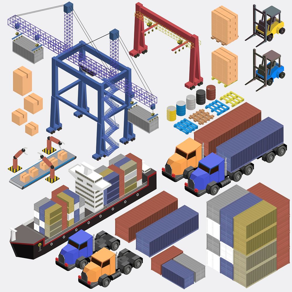 Logistics business industrial illustration