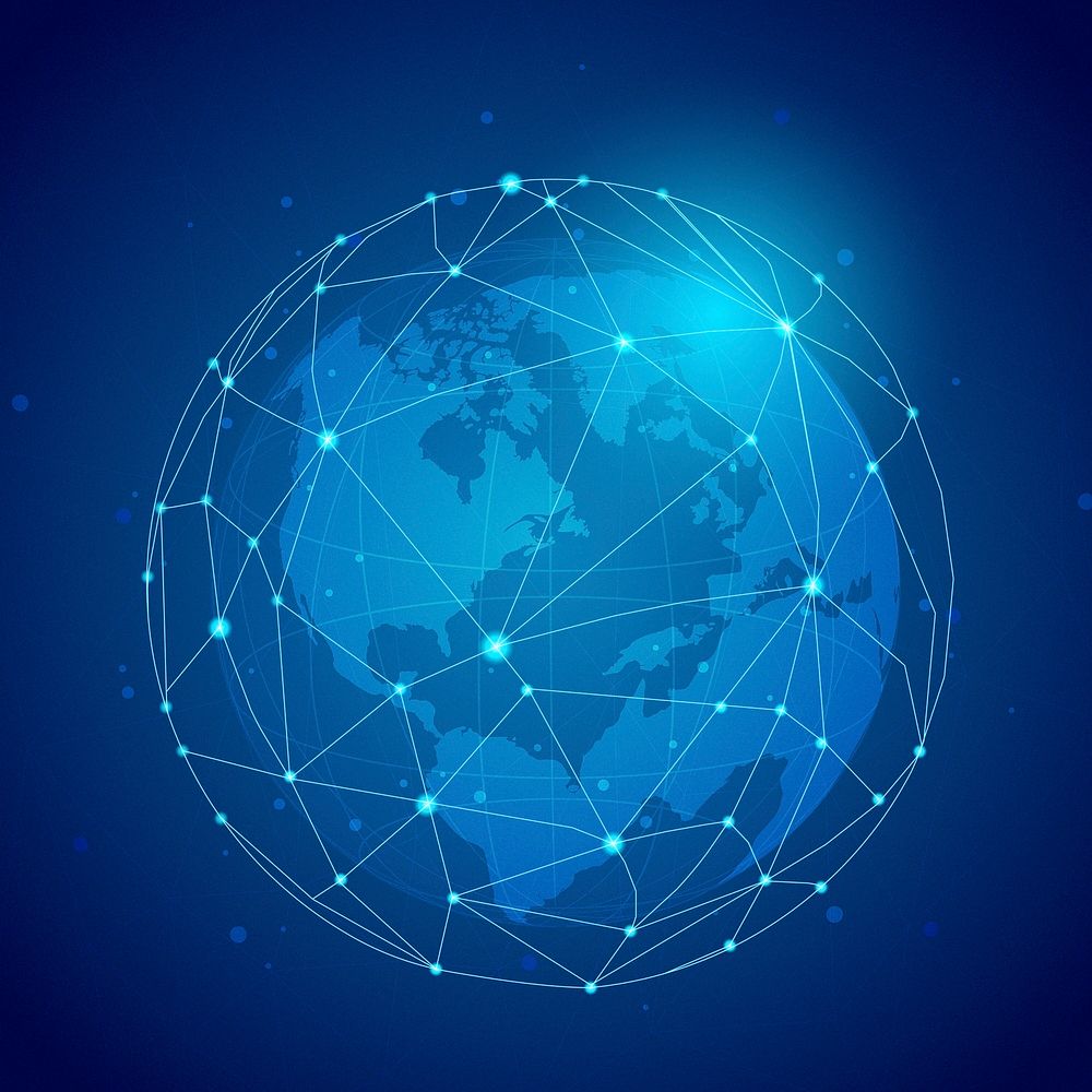 Grid globe icon, worldwide connection