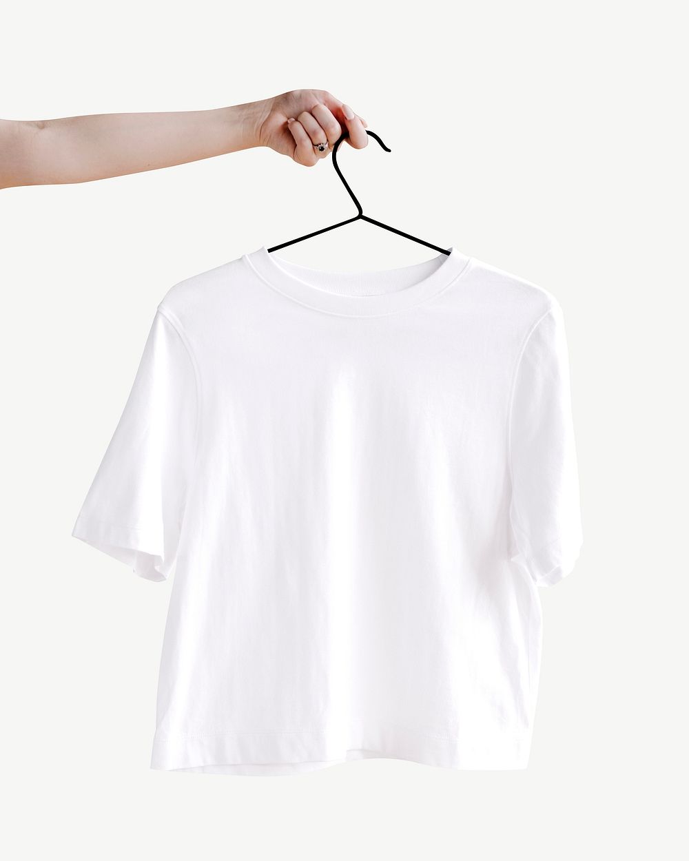 Blank white t-shirt collage element psd