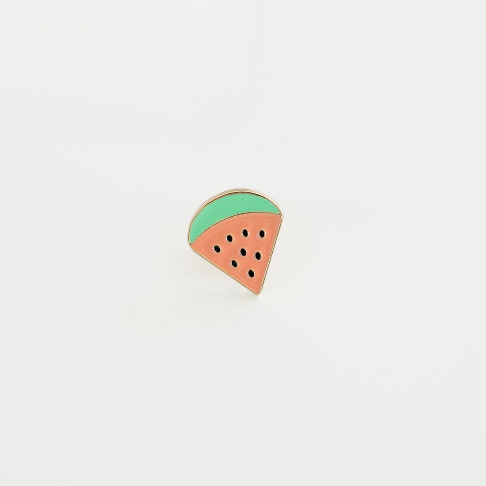 Watermelon lapel pin product photo.