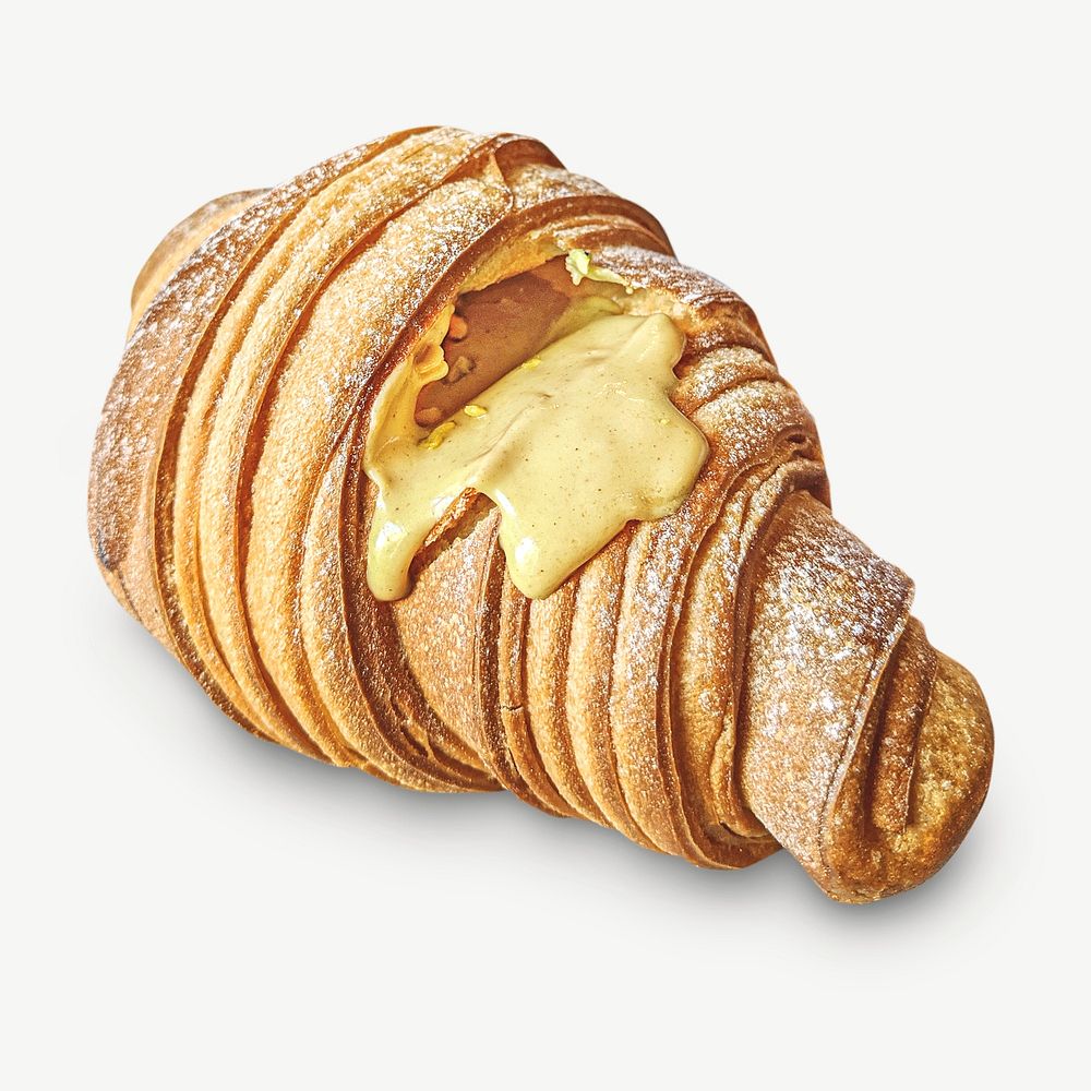 Pistachio croissant graphic psd