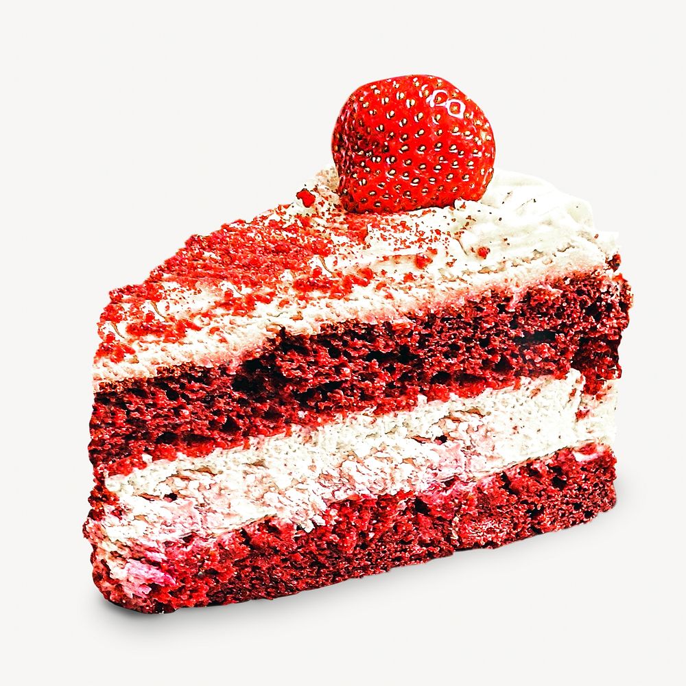 Strawberry cake image on white