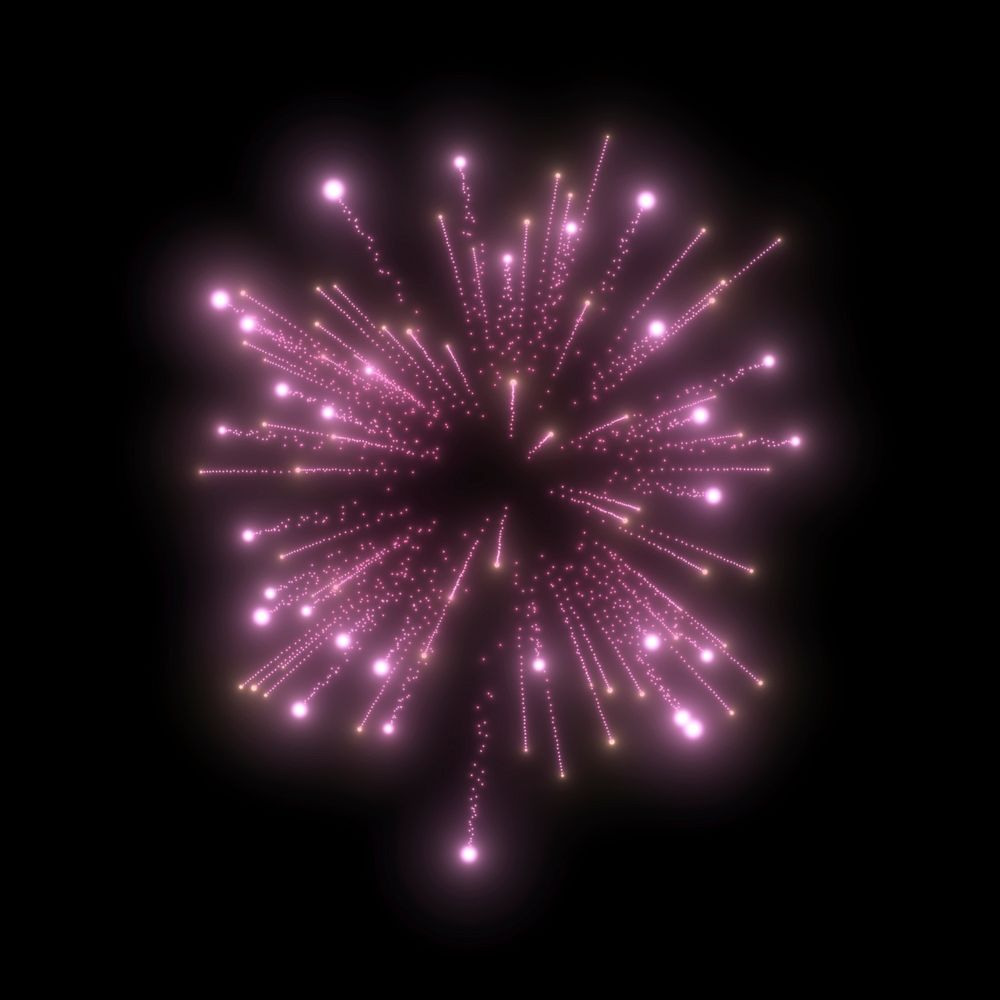 Pink firework collage element psd