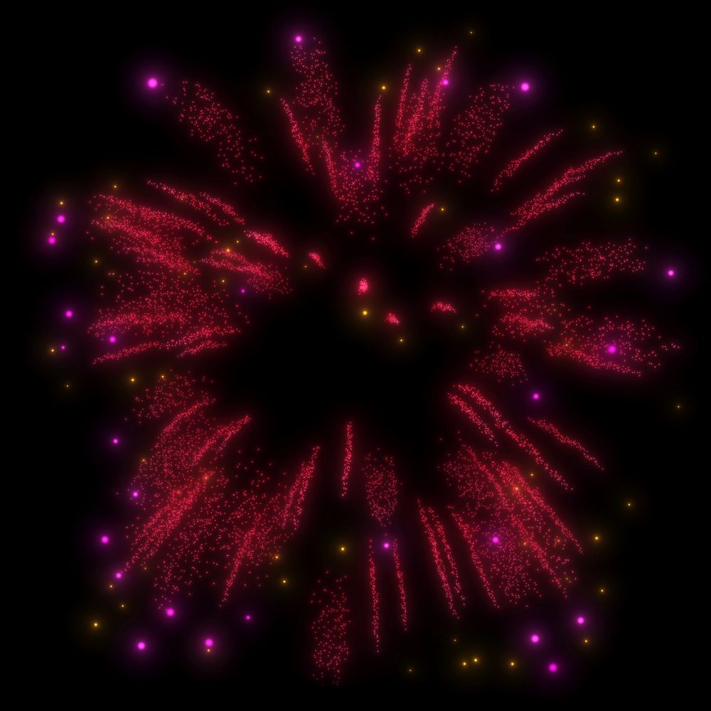Red  firework collage element psd