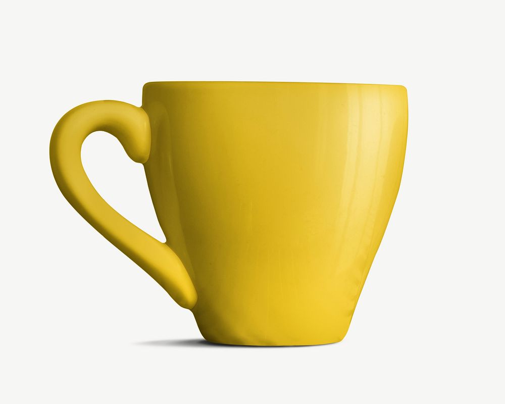 Yellow mug mockup, editable psd