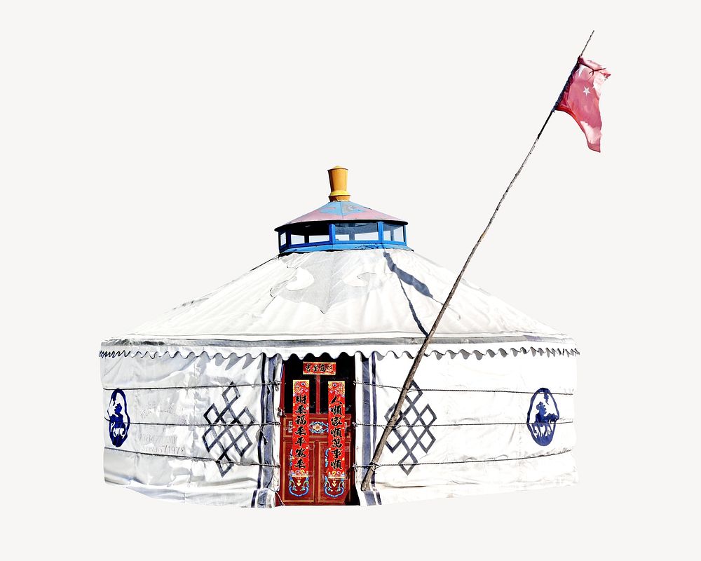 Tibetan tent, isolated object