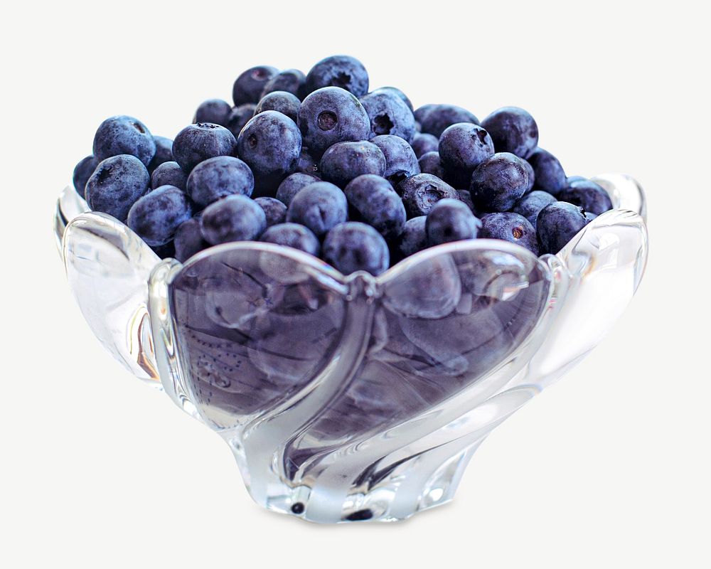 Fresh organic blueberries collage element psd