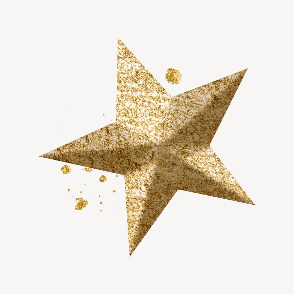 Gold metallic star psd