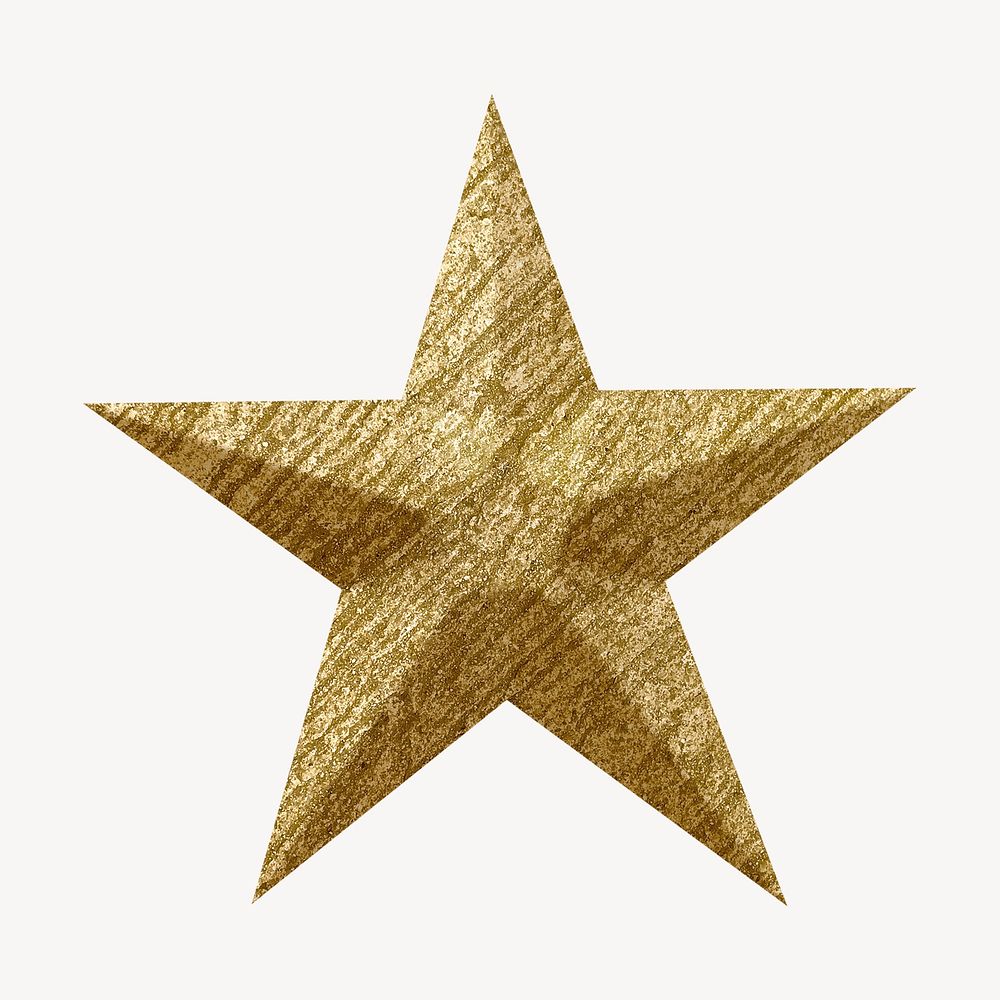 Gold metallic star psd