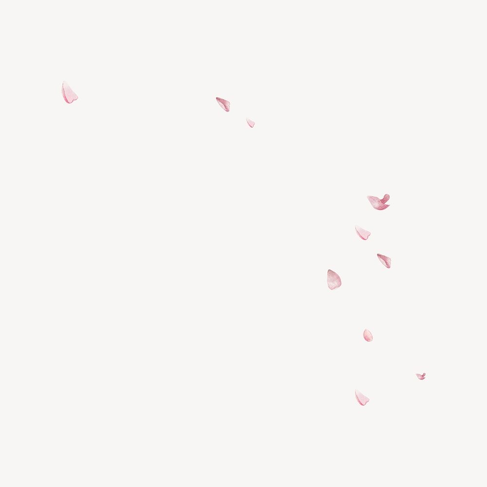 Pink flower petal illustration collage element psd