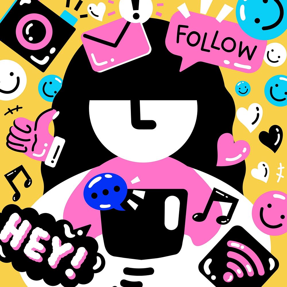 Social media lifestyle illustration background