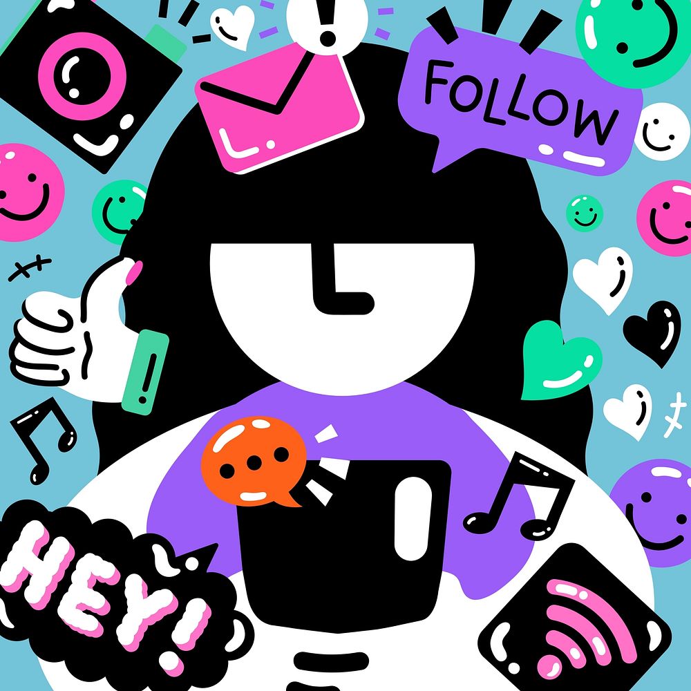 Social media lifestyle illustration background