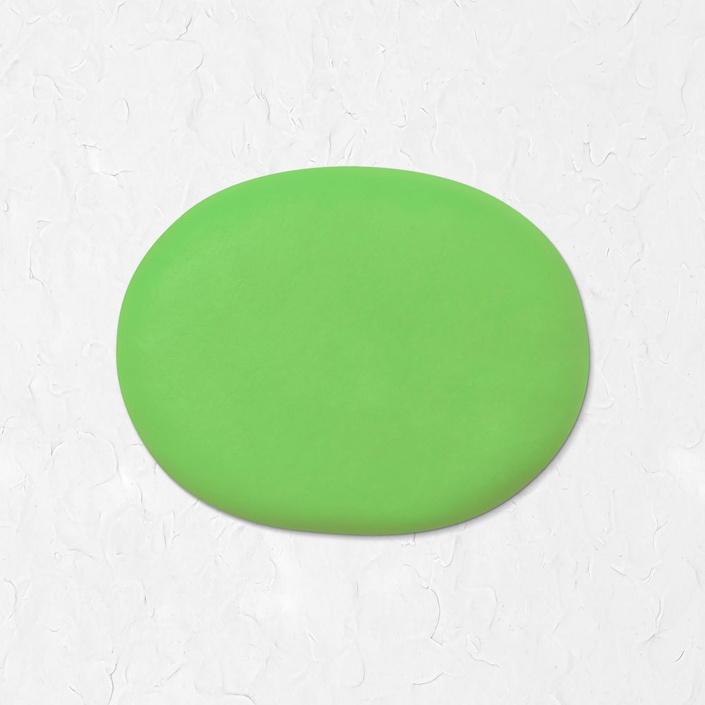 Green round shape clay badge collage element psd