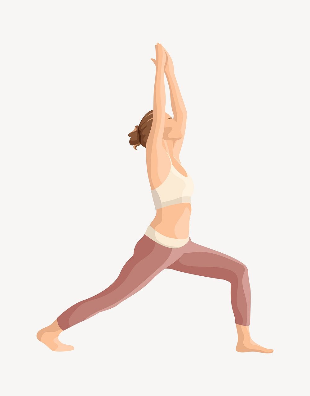 Woman yoga warrior pose vector