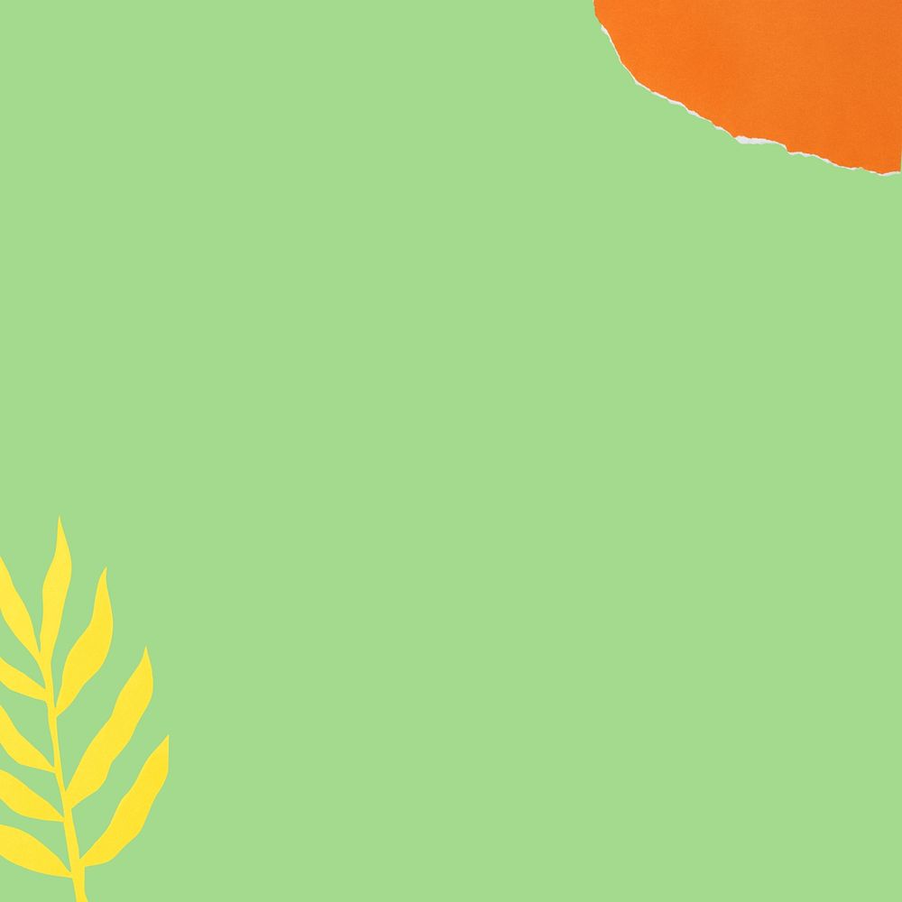 Green paper background with plant doodle design