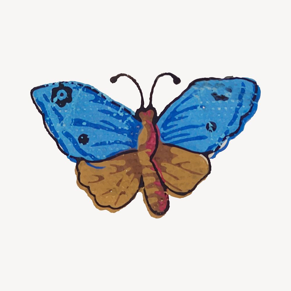 Vintage butterfly watercolor vector