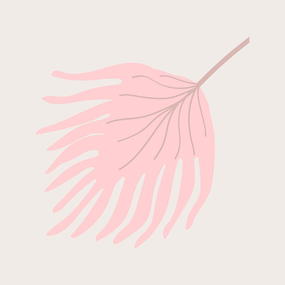 Palm leaf vector pastel illustration
