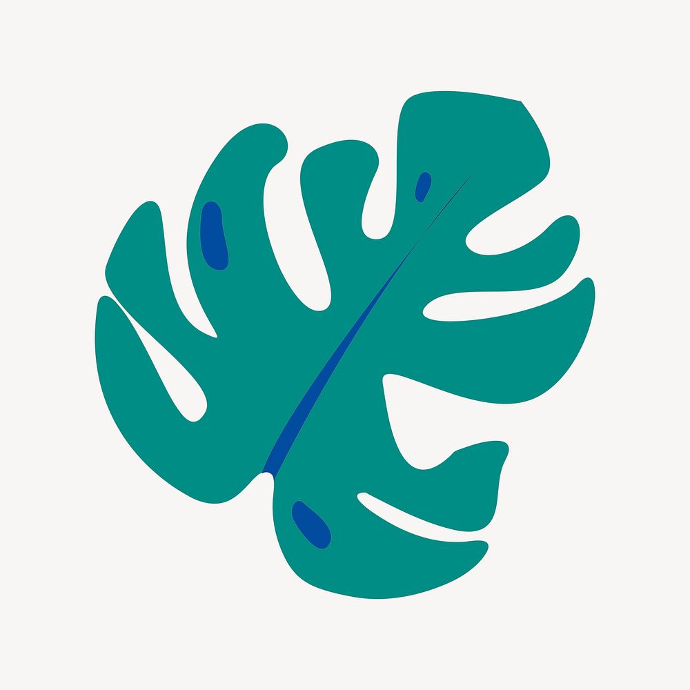 Monstera leaf vector pastel illustration