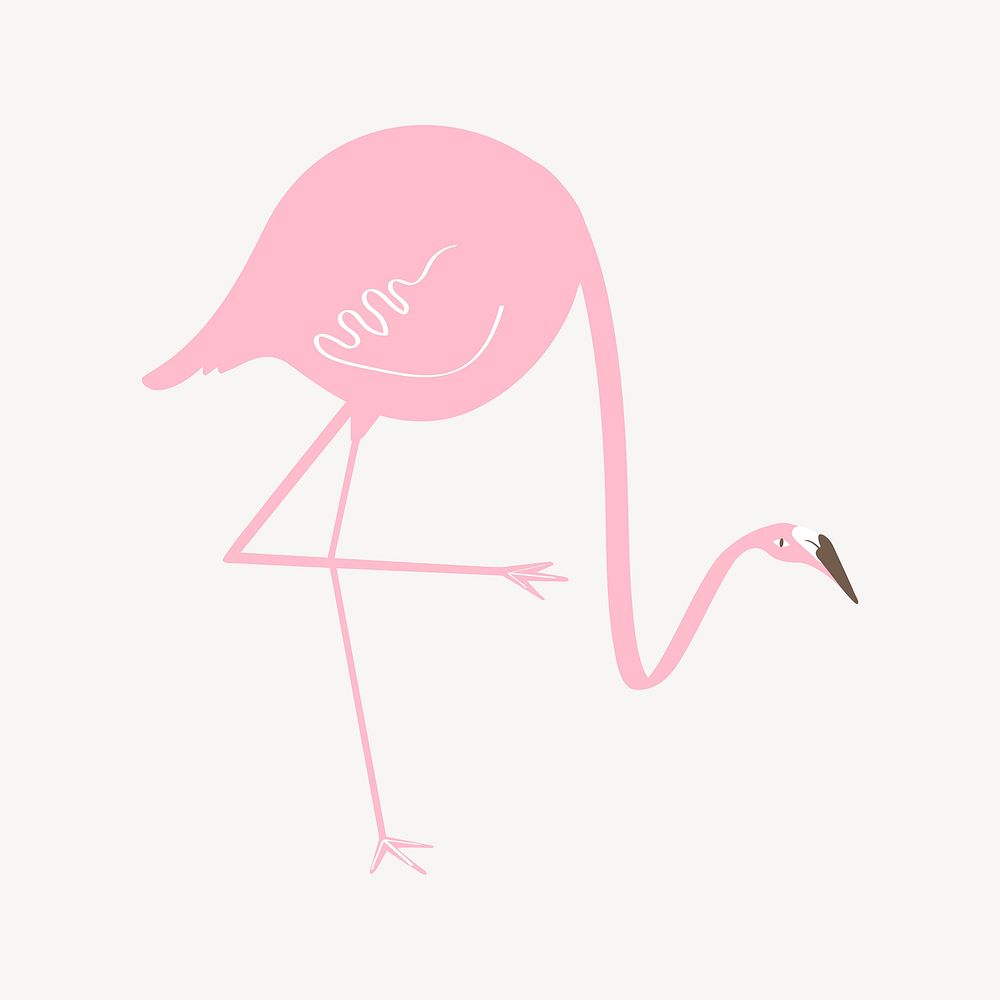 Pink flamingo vector pastel illustration