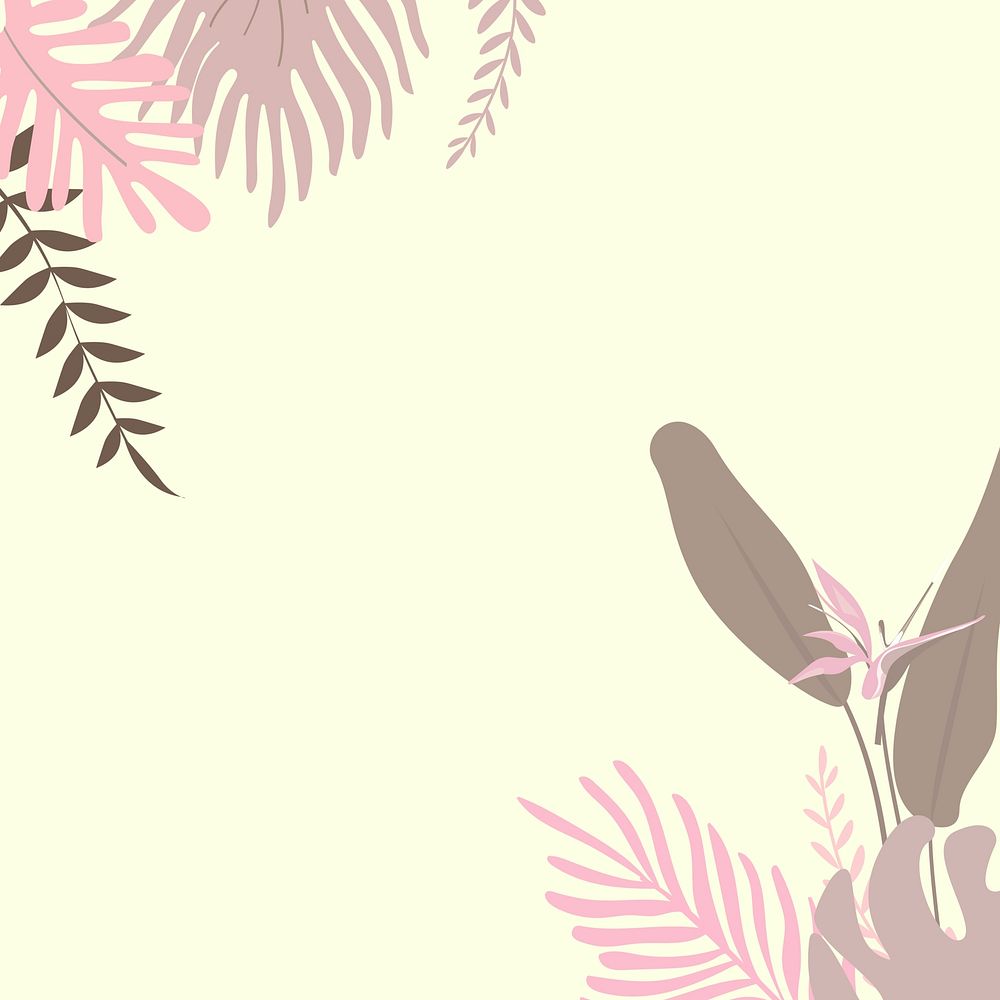 Pastel pink botanical border, cream design