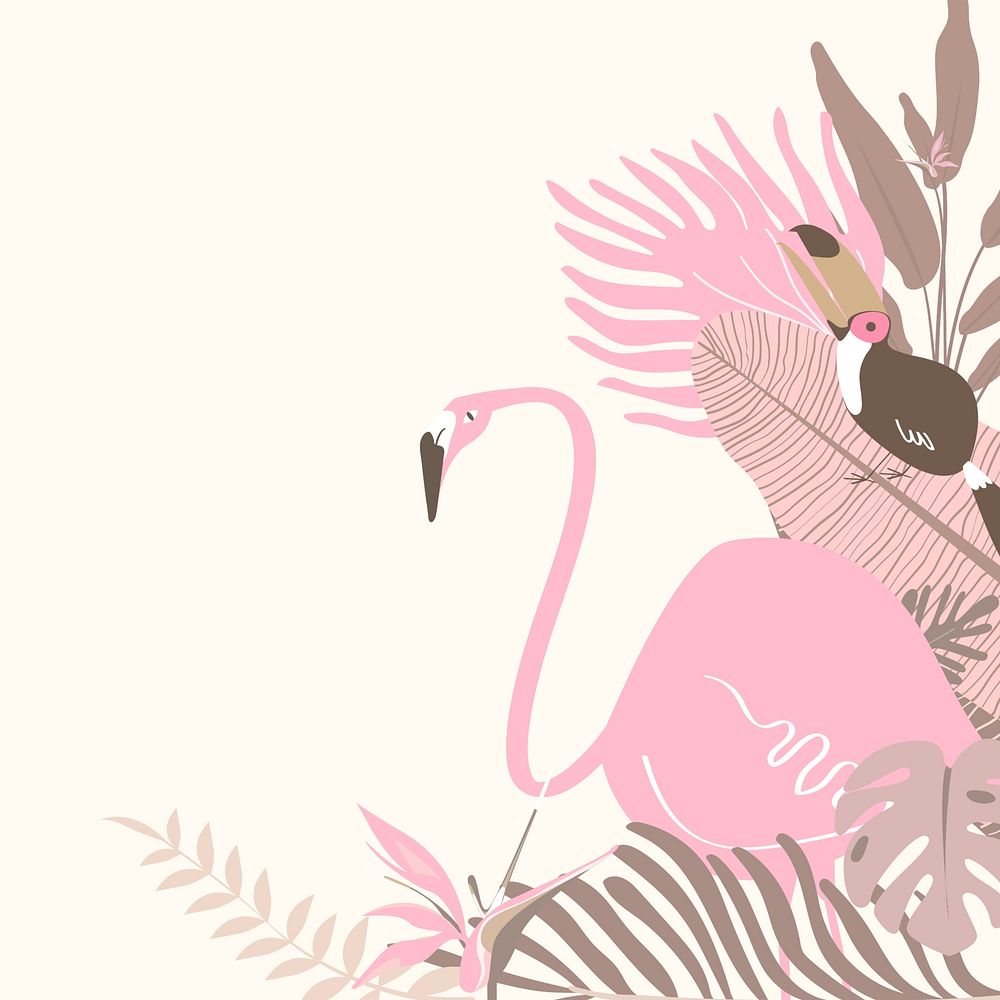 Pastel pink botanical aesthetic border, cream design
