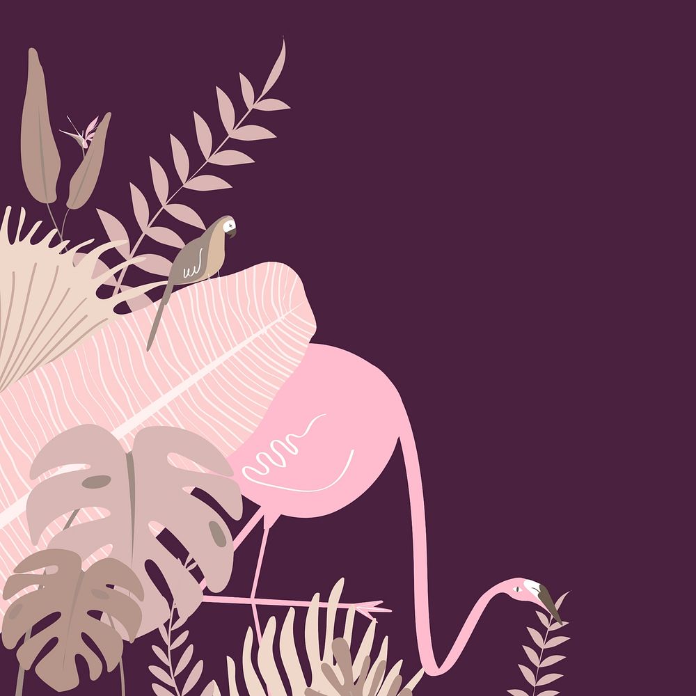 Pastel pink botanical aesthetic border, brown design