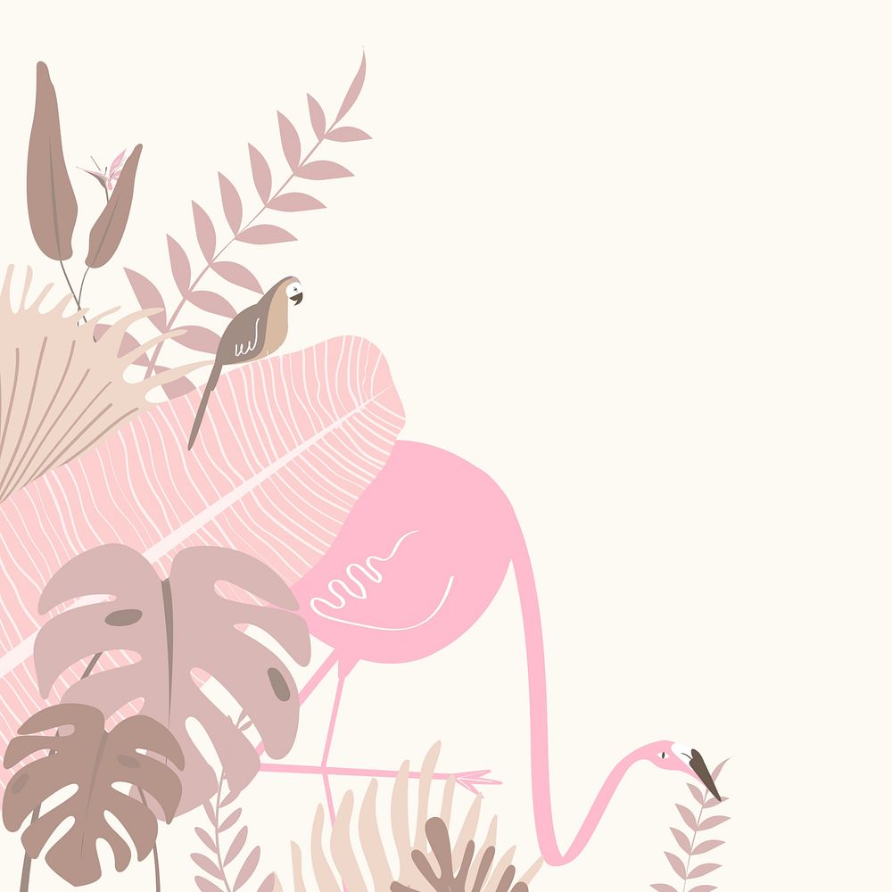 Pastel pink botanical aesthetic border, beige design