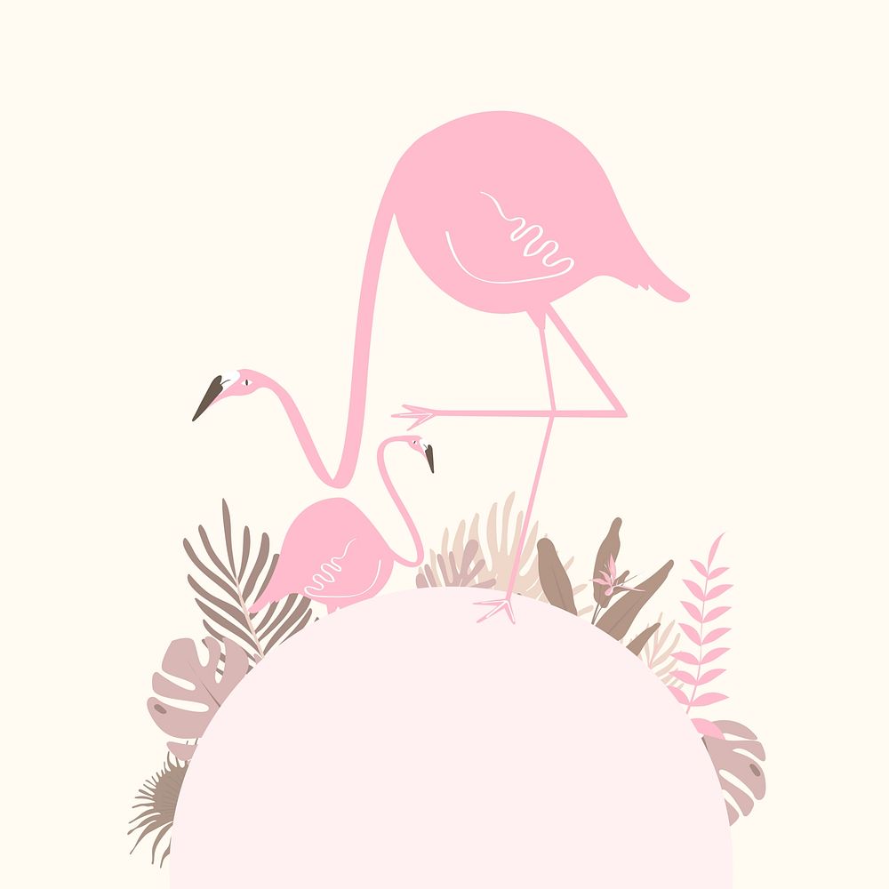 Pastel tropical flamingo yellow background, cream design