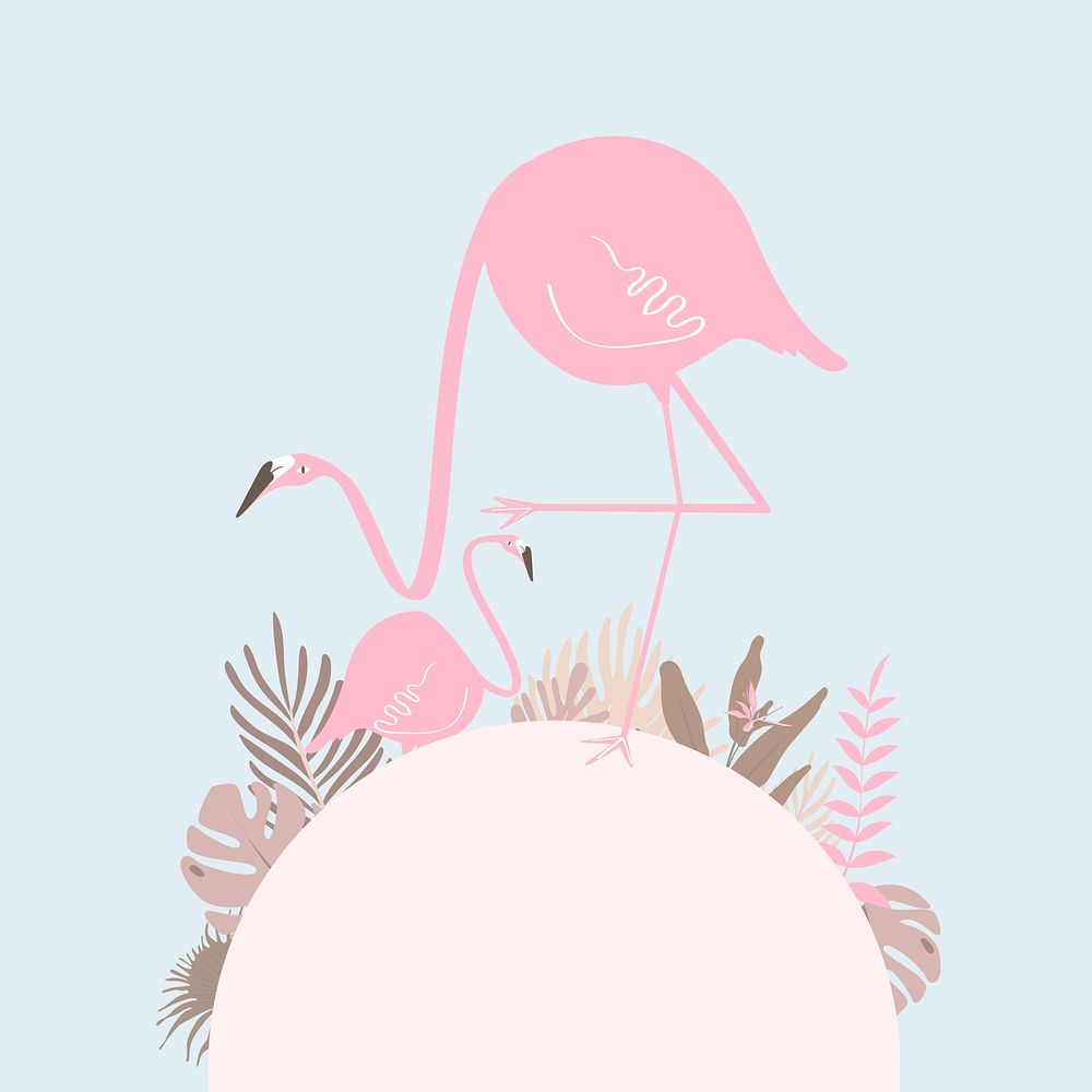 Pastel tropical flamingo blue background, blue design