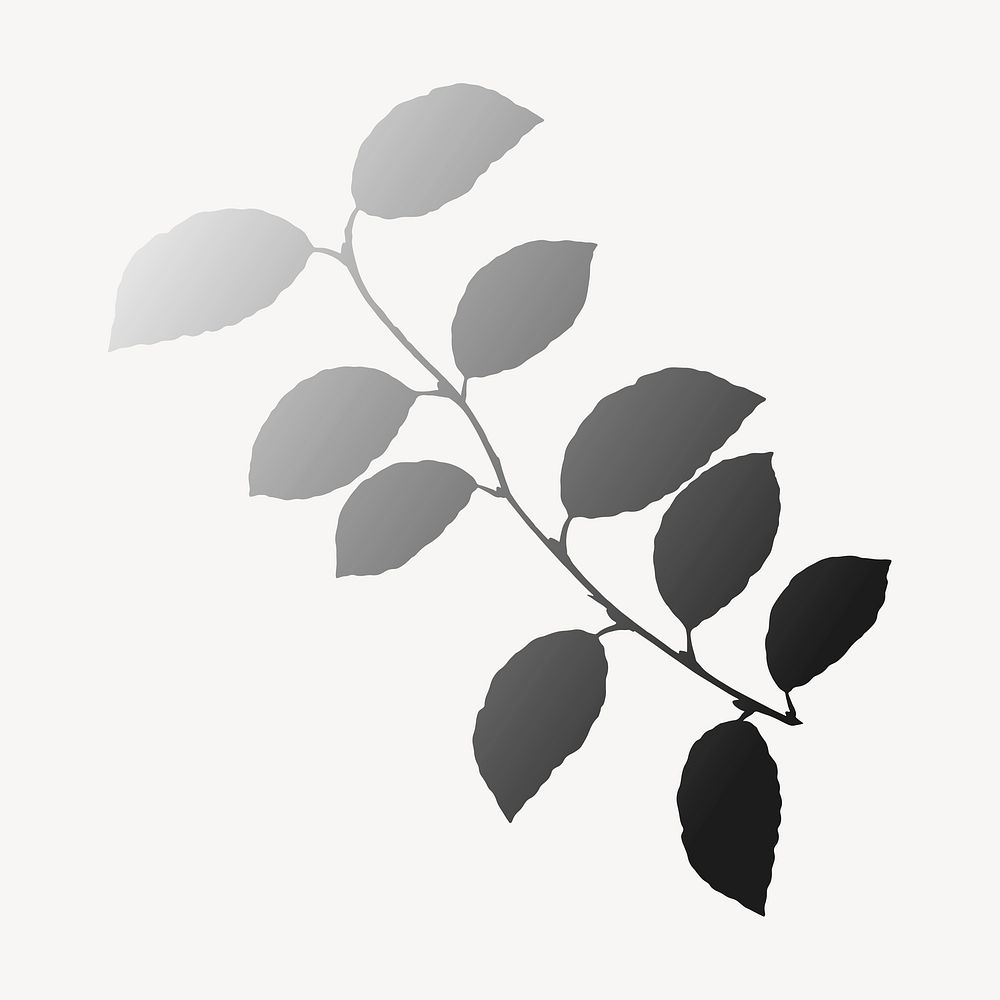Gradient silhouette leaf illustration vector