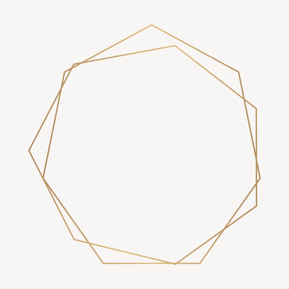 Hexagonal gold frame vector | Premium Vector - rawpixel