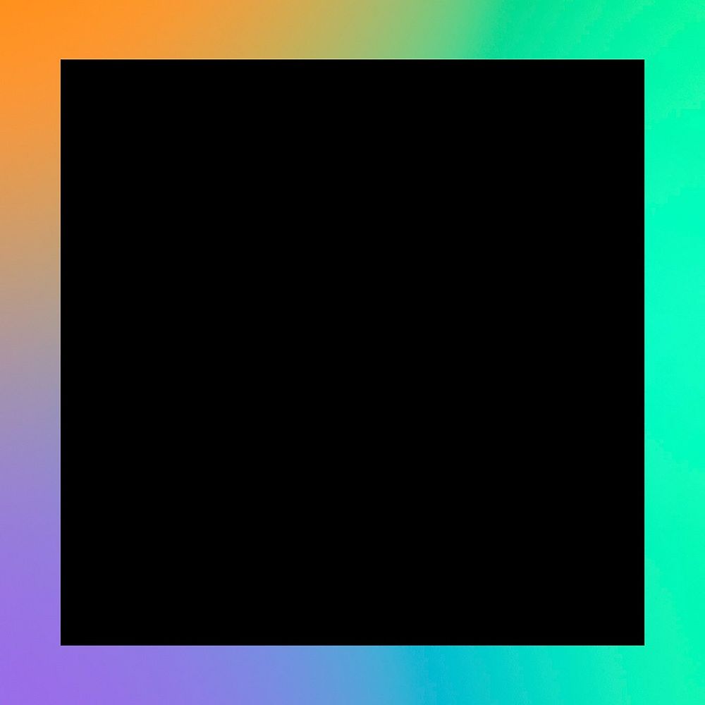 Colorful gradient frame background, black design