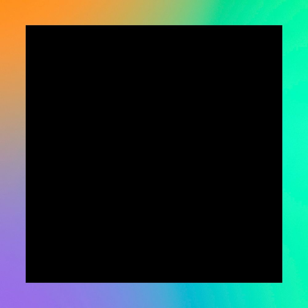 Colorful gradient frame background, black design