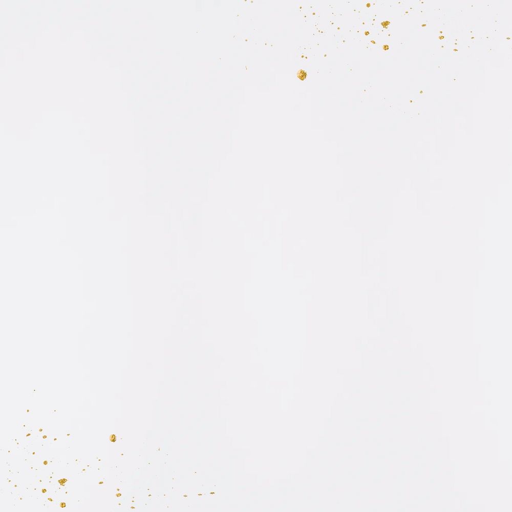 White paper textured background, gold splash border