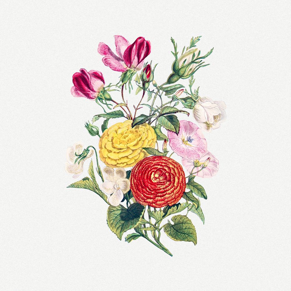 Vintage flower bouquet psd