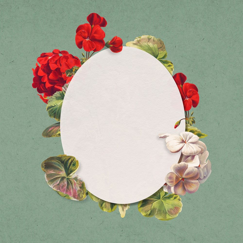 Aesthetic floral oval frame
