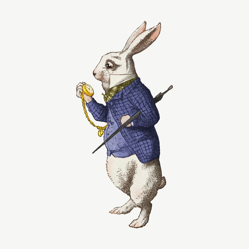 Vintage rabbit character illustration psd