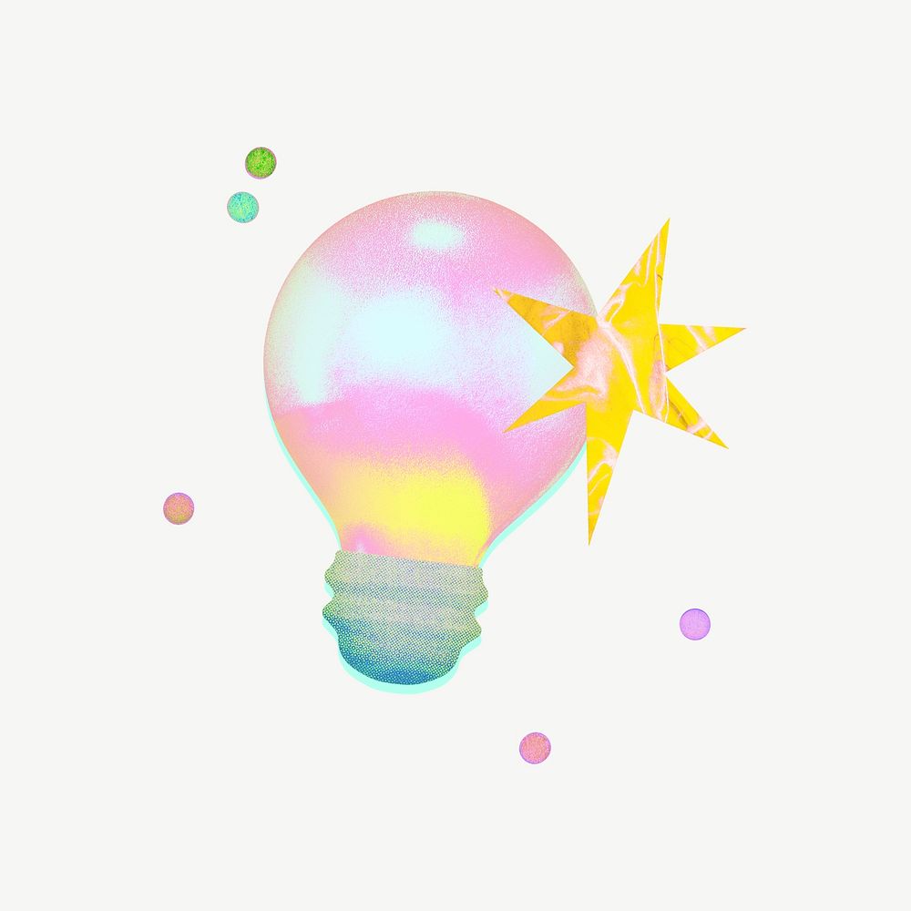 Aesthetic light bulb illustration psd