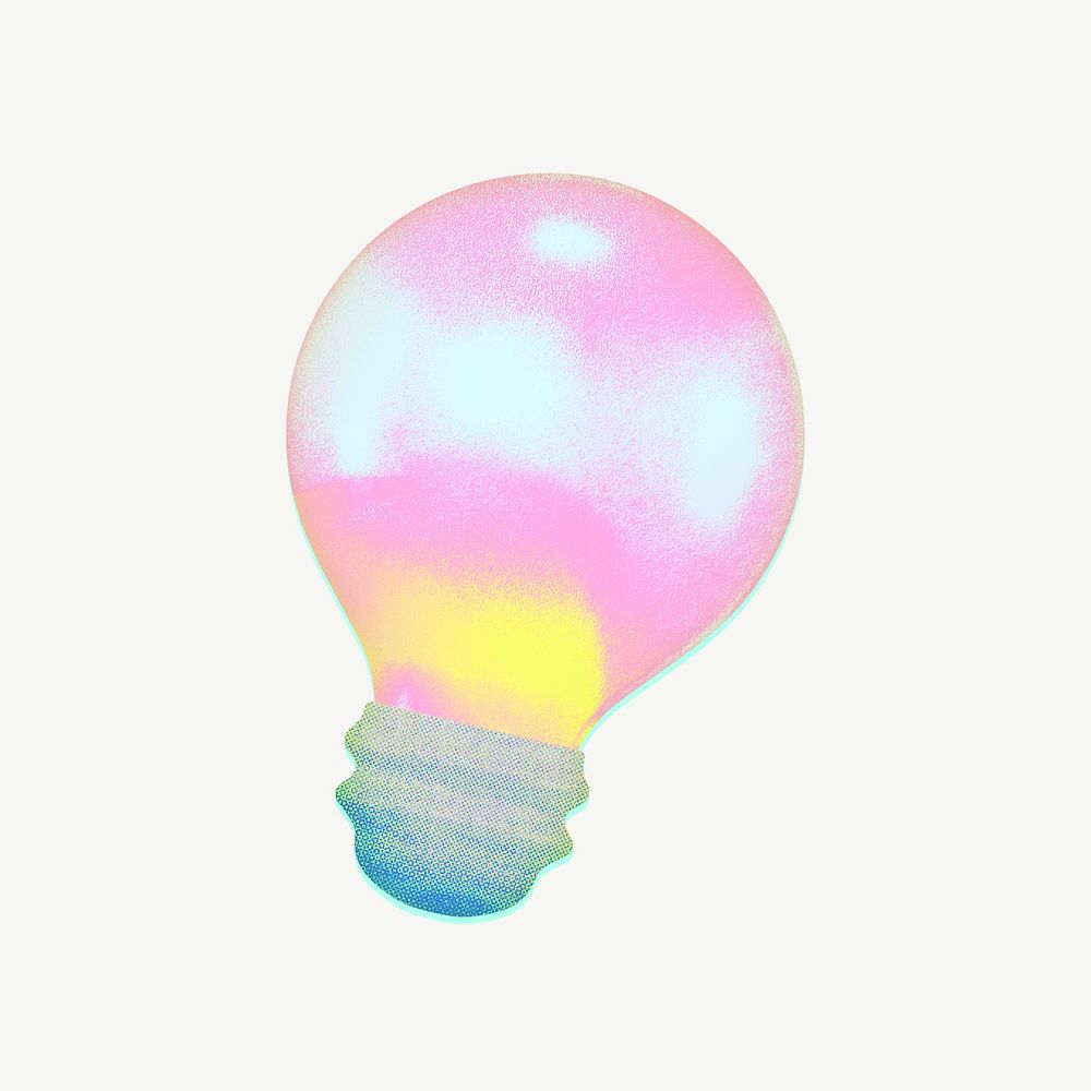 Aesthetic light bulb illustration psd