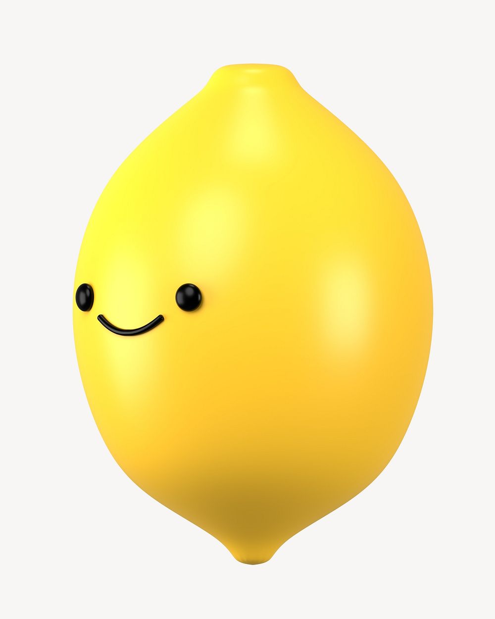 3D smiling lemon, emoticon illustration