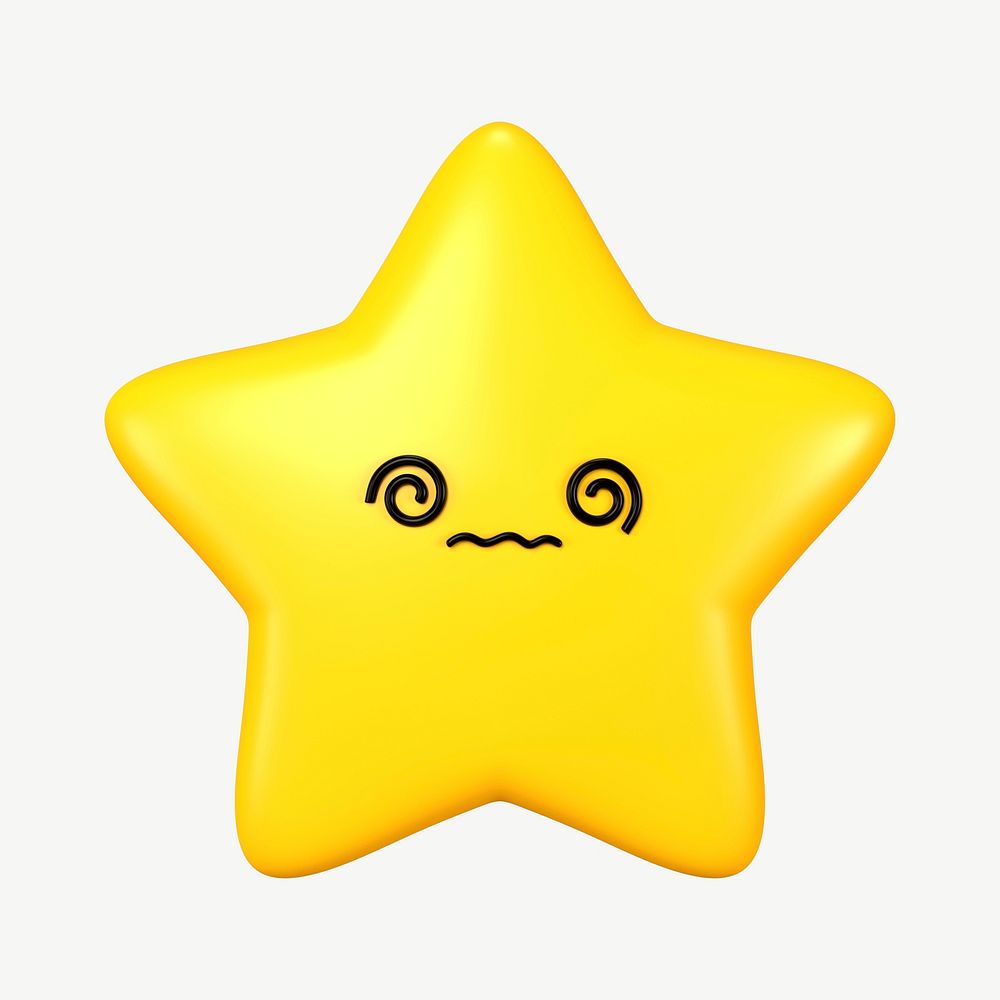 3D dizzy star, emoticon illustration Premium PSD rawpixel