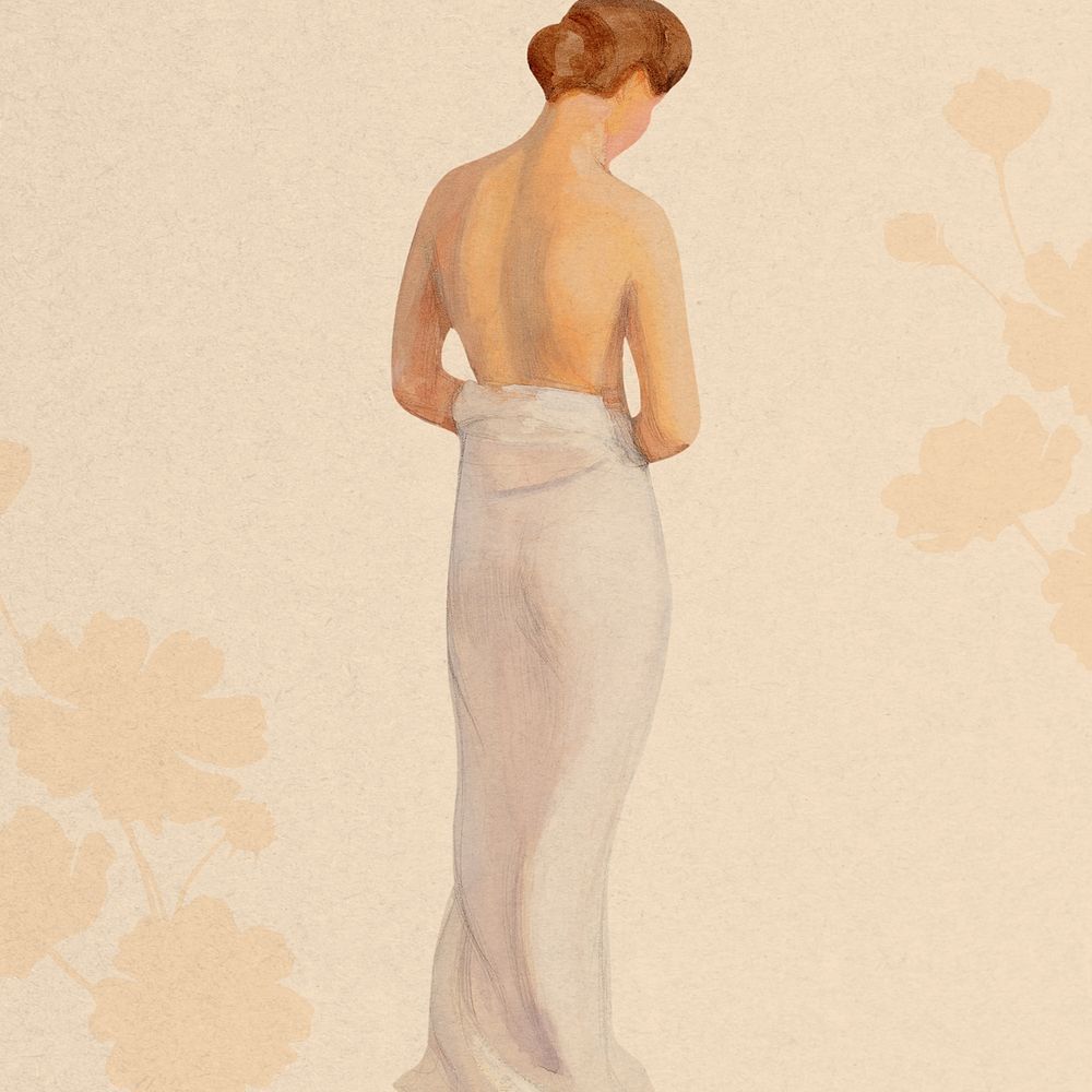 Vintage woman illustration background