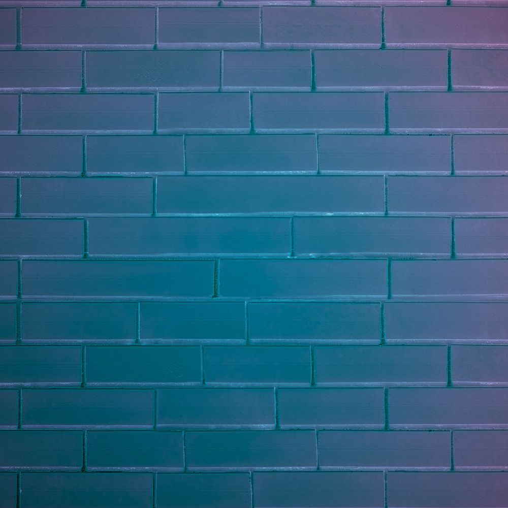 Blue brick wall background, plastic wrap texture