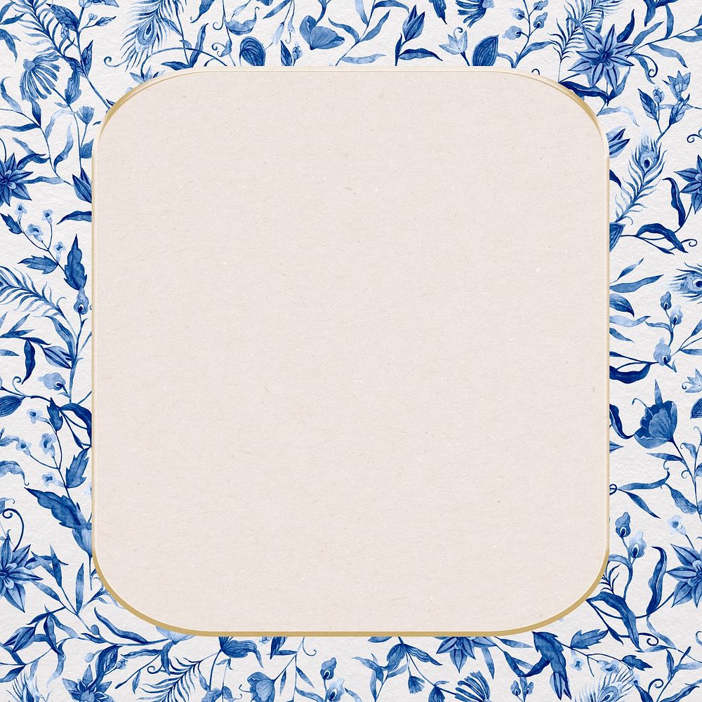 Blue flower frame background