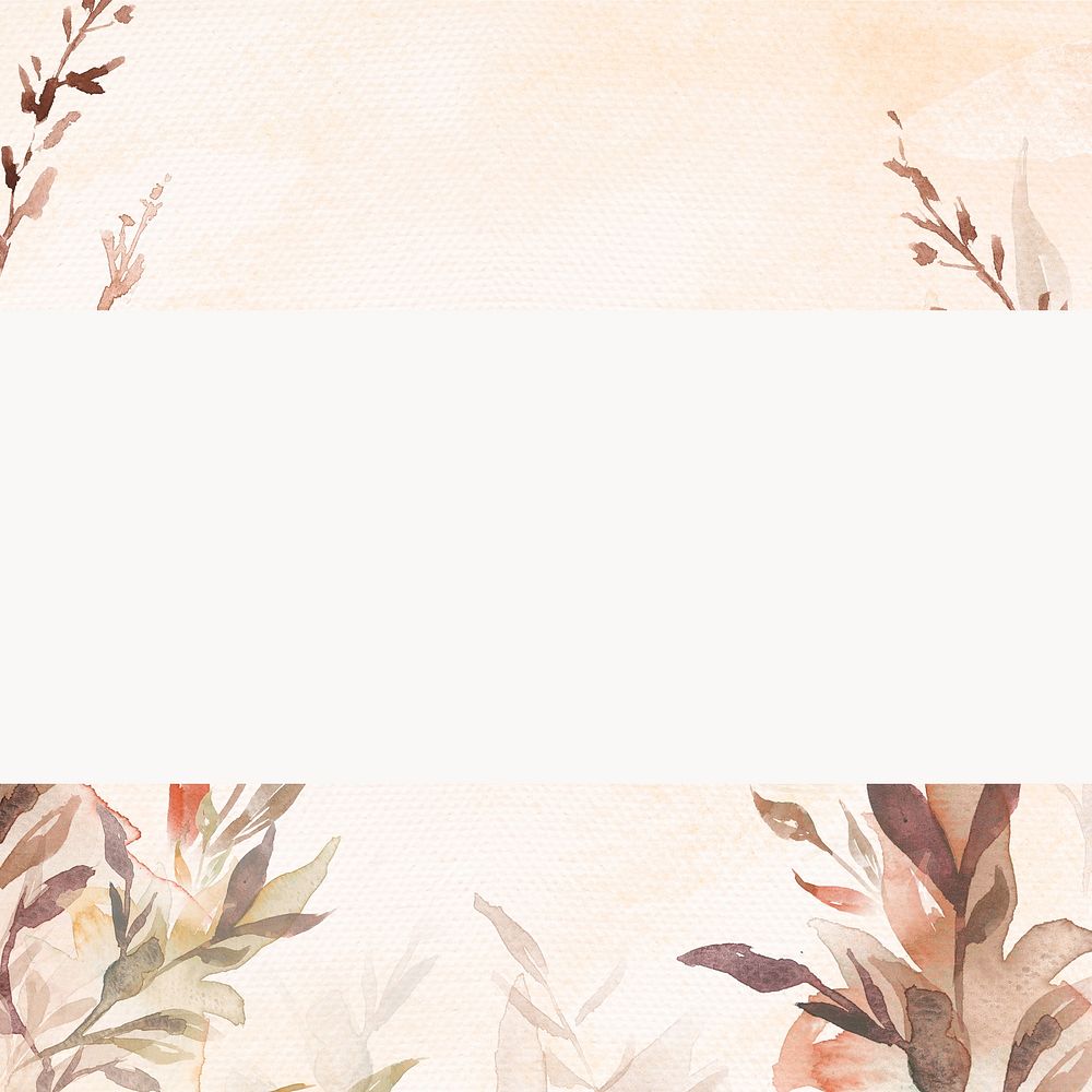 Watercolor leaf frame background, Autumn aesthetic