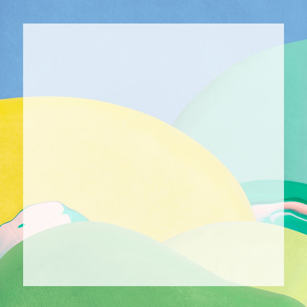 Colorful landscape frame background, nature illustration
