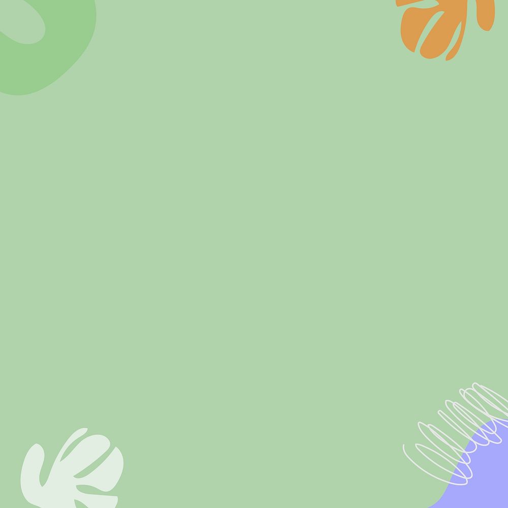 Aesthetic green background, botanical border