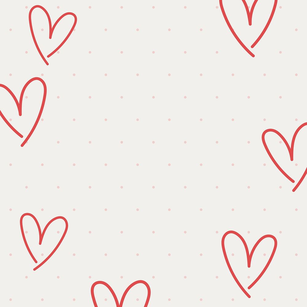 Heart doodle frame background, cute beige design